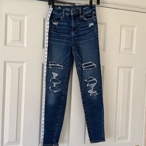 American Eagle Outfitters Blue Jegging Curvy Hi Rise size 0